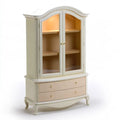 Vitrina con remate curvo y cajones bajos - beige