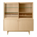 Vitrina con puertas superiores y base cerrada - beige